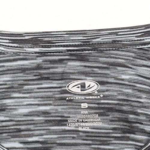 Athletic Works Womens Grey Short Sleeve V-Neck Sports T-Shirt Size S 8-10