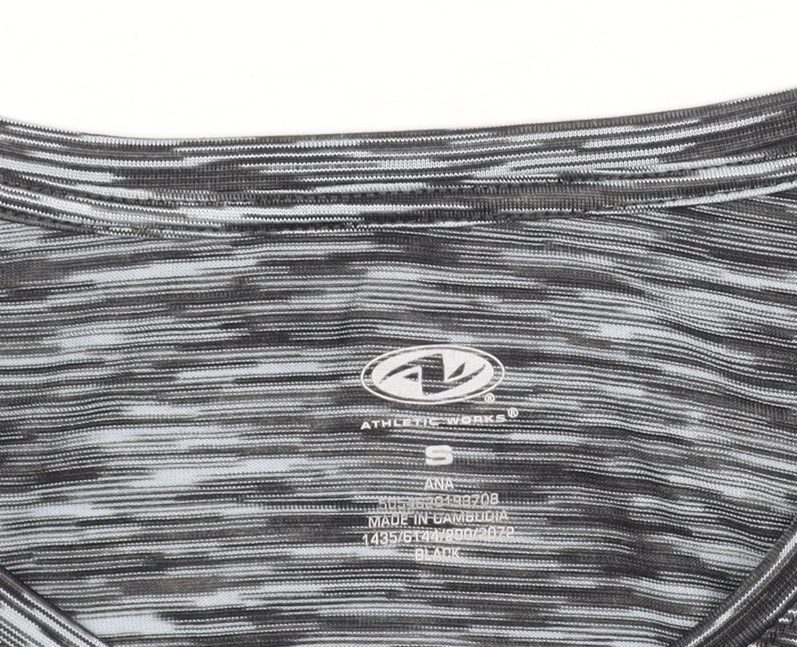 Athletic Works Womens Grey Short Sleeve V-Neck Sports T-Shirt Size S 8-10