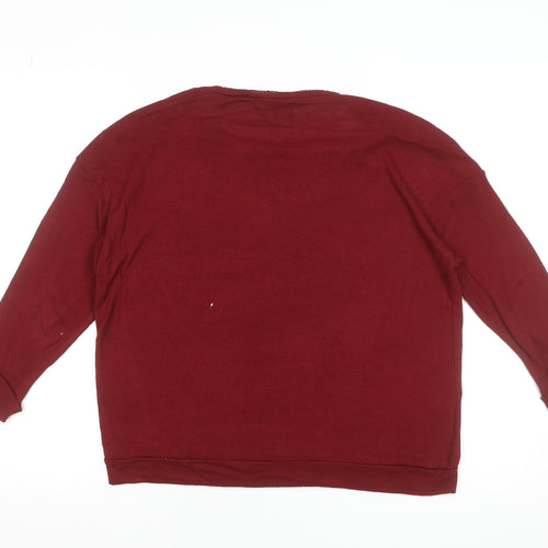 ASOS Women’s Red All Seeing Eye Long Sleeve Jersey T-Shirt Size 10