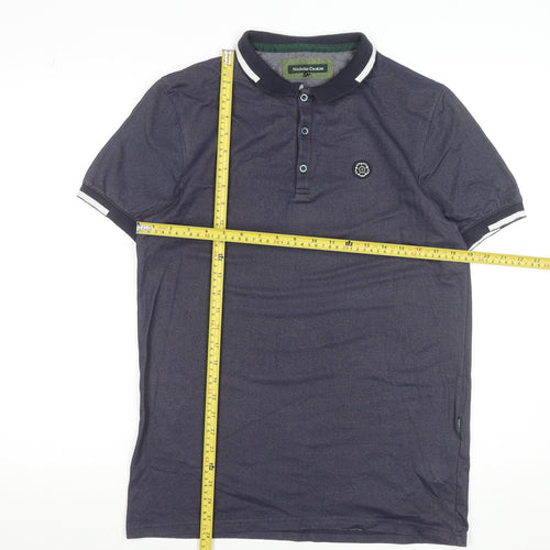 Nicholas Deakins Men's Blue Short Sleeve Cotton Polo Shirt Size M
