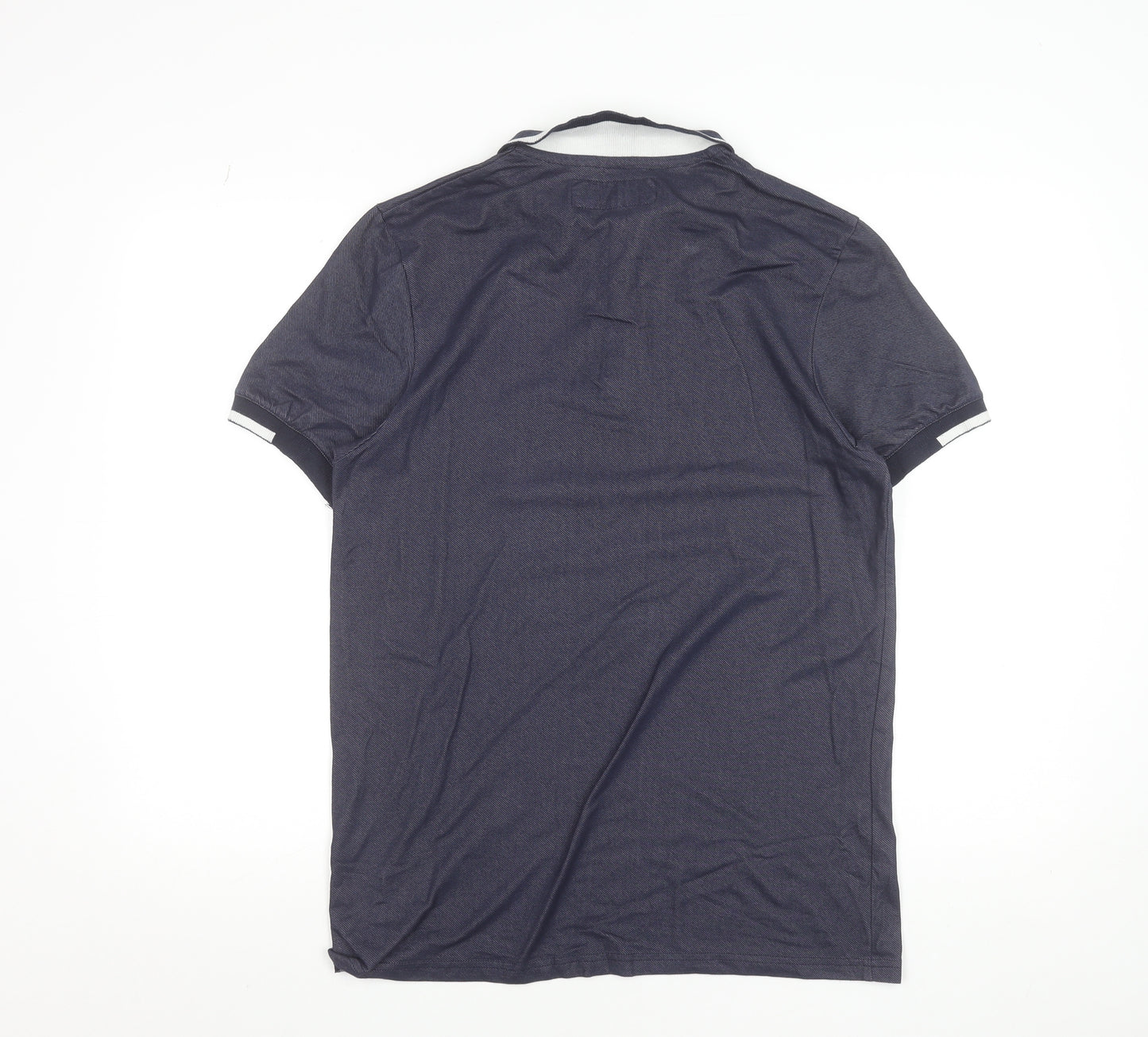 Nicholas Deakins Men's Blue Short Sleeve Cotton Polo Shirt Size M