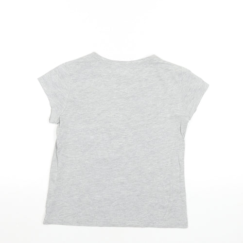 GAP Girls Grey Graphic Varsity Logo T-Shirt Size 13 Years