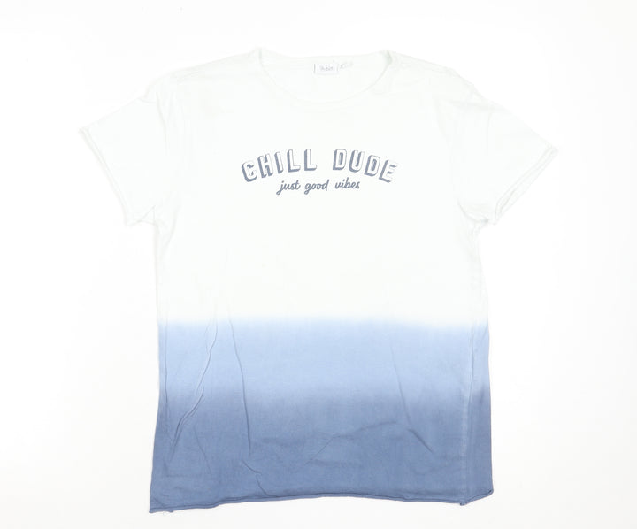 BluKids Boys Blue Dip Dye Cotton Chill Dude T-Shirt 11-12 Years