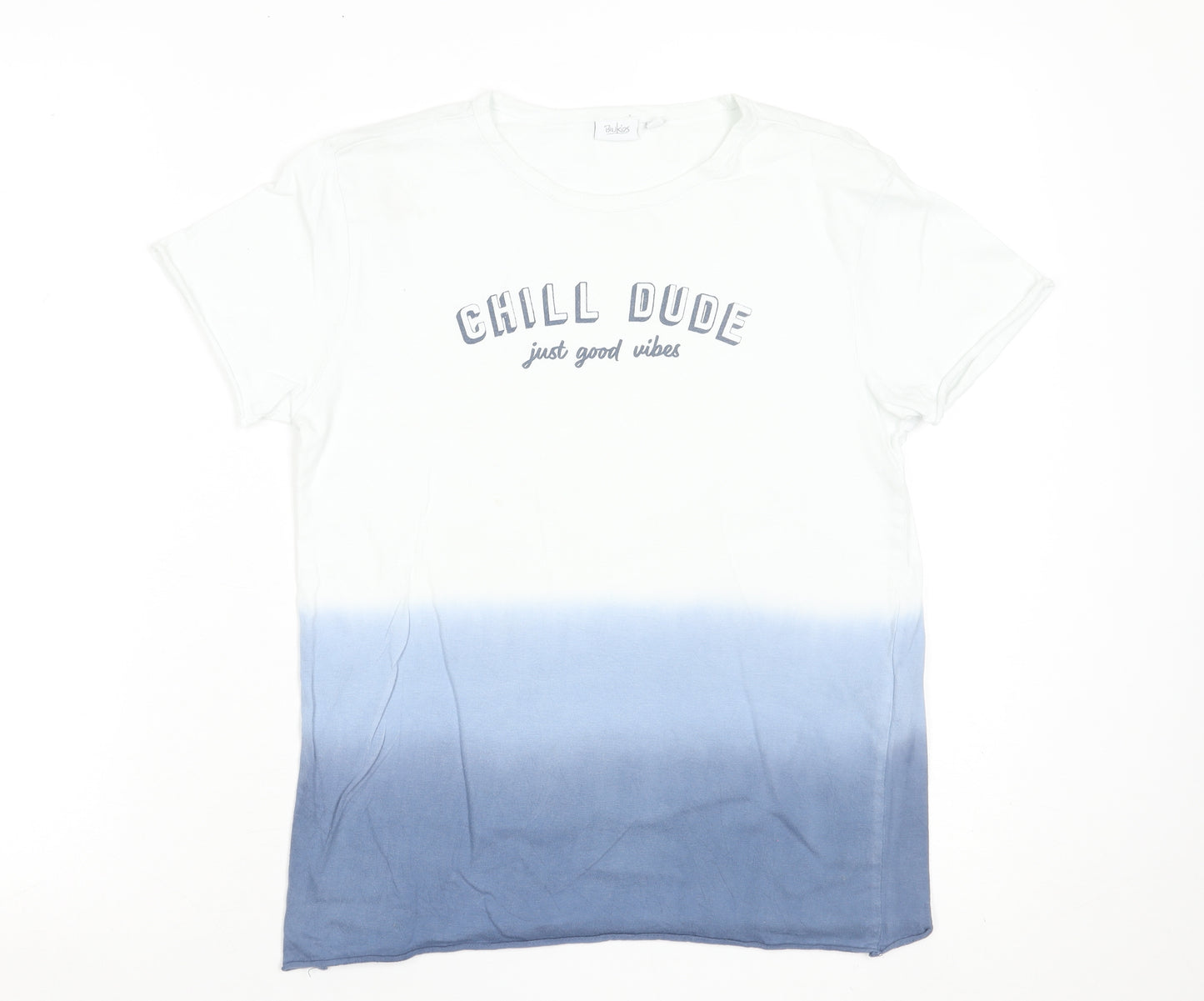 BluKids Boys Blue Dip Dye Cotton Chill Dude T-Shirt 11-12 Years