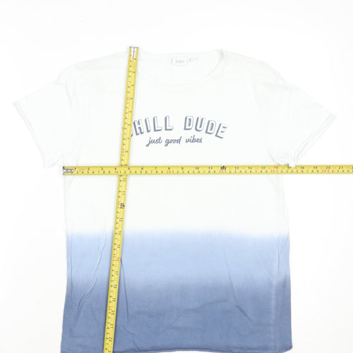 BluKids Boys Blue Dip Dye Cotton Chill Dude T-Shirt 11-12 Years