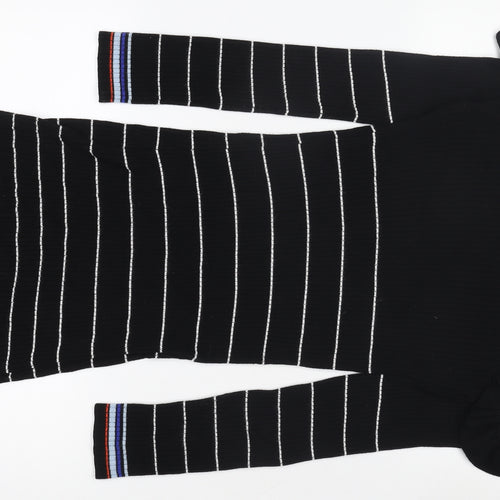 Miss Selfridge Women’s Black Striped Knit Bodycon Dress UK 12