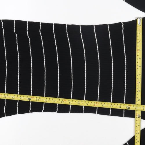 Miss Selfridge Women’s Black Striped Knit Bodycon Dress UK 12