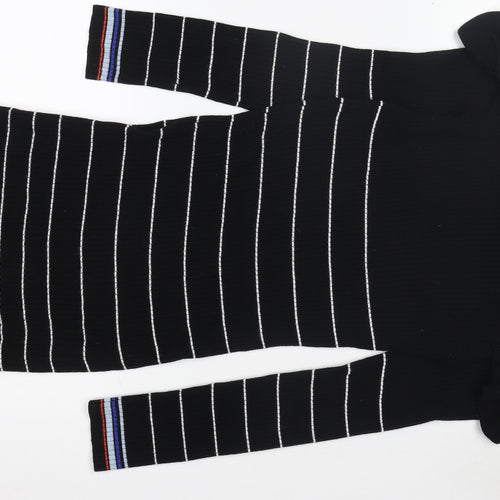 Miss Selfridge Women’s Black Striped Knit Bodycon Dress UK 12