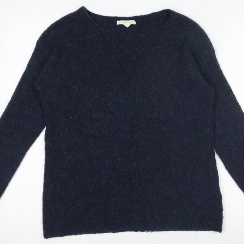 Esprit Women's Navy Wool Blend Long Sleeve Crew Neck Jumper Size S