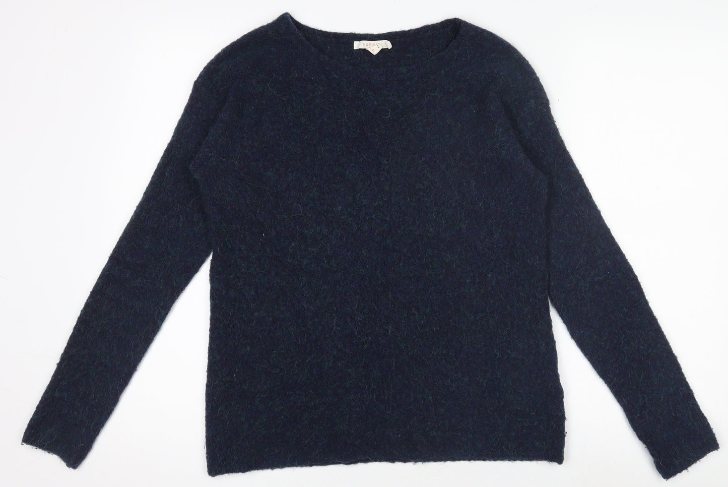 Esprit Women's Navy Wool Blend Long Sleeve Crew Neck Jumper Size S