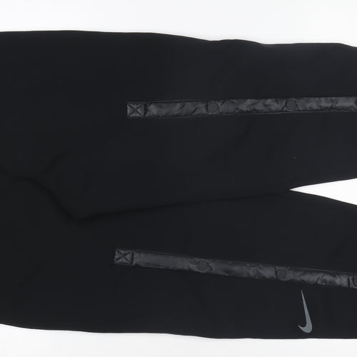Nike Womens Black S Jogger Trousers Slim Fit Zip Sport Pants