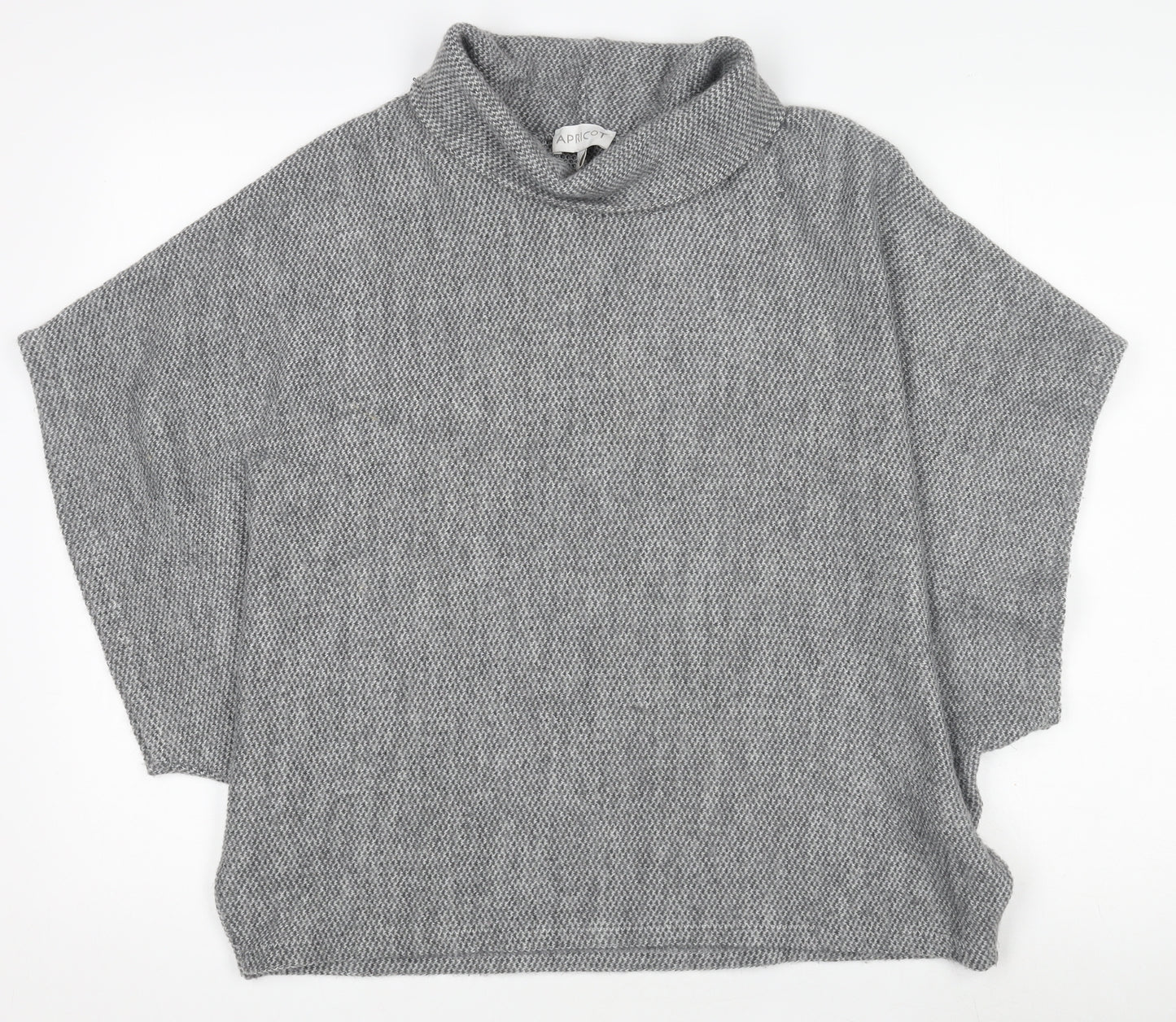 Apricot Women Grey Roll Neck Knit Tunic Top Size S Relaxed Fit