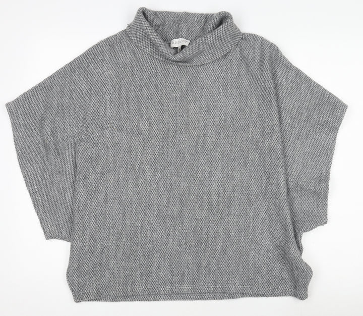 Apricot Women Grey Roll Neck Knit Tunic Top Size S Relaxed Fit