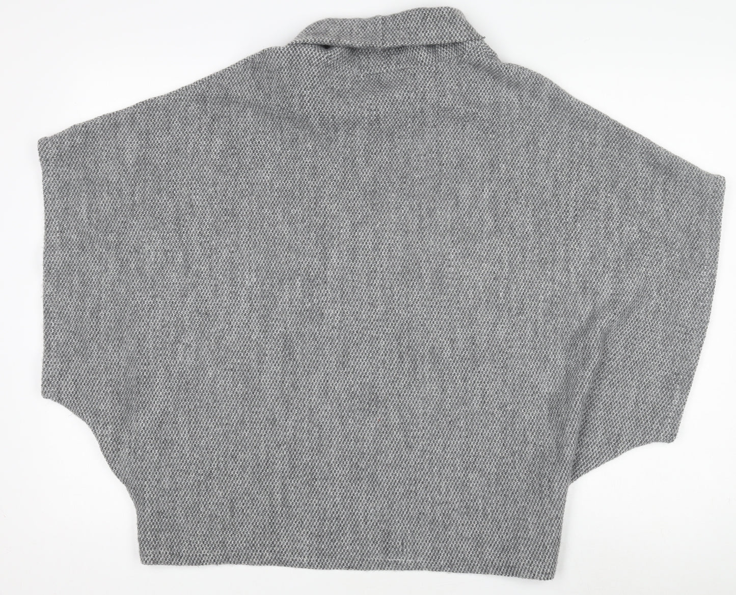 Apricot Women Grey Roll Neck Knit Tunic Top Size S Relaxed Fit