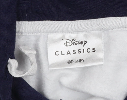 Disney Girls White Stitch Pullover Hoodie 11-12 Years Graphic Print