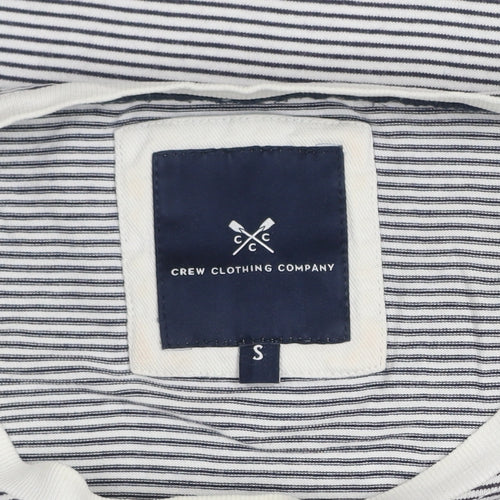 Crew Clothing Company Men's Blue Striped Cotton T-Shirt Size S
