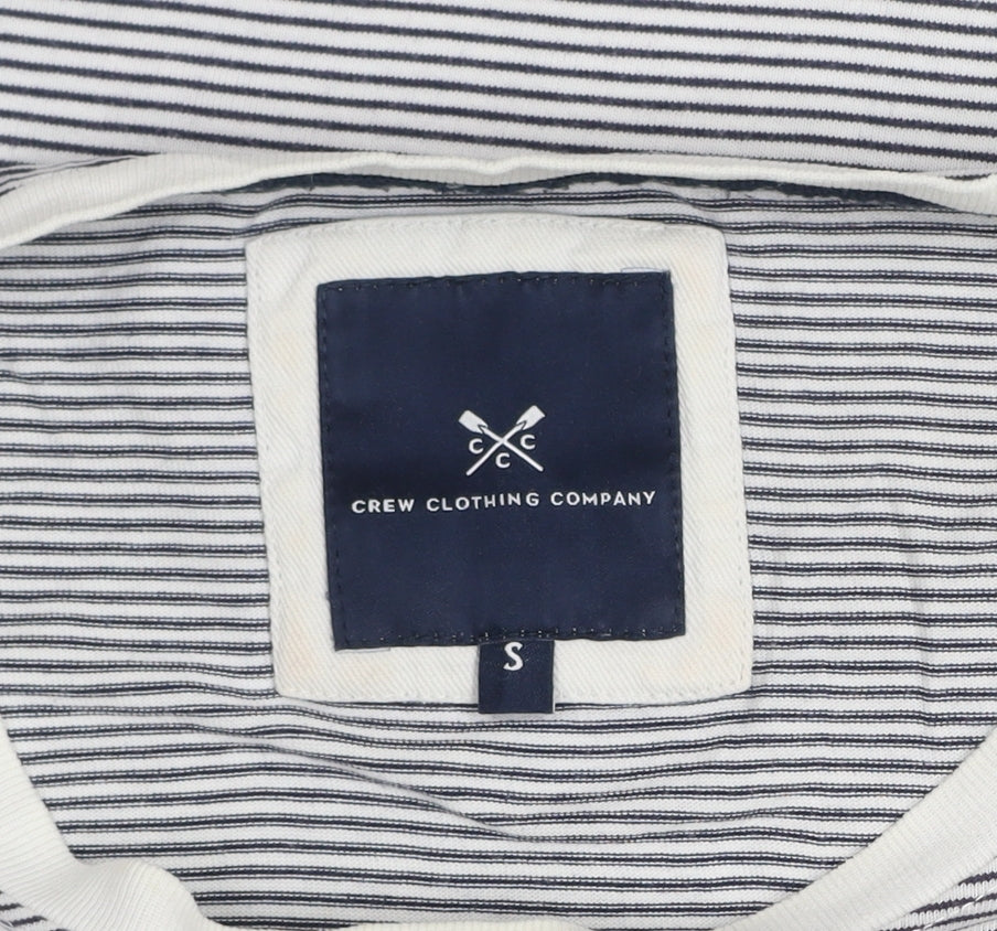 Crew Clothing Company Men's Blue Striped Cotton T-Shirt Size S