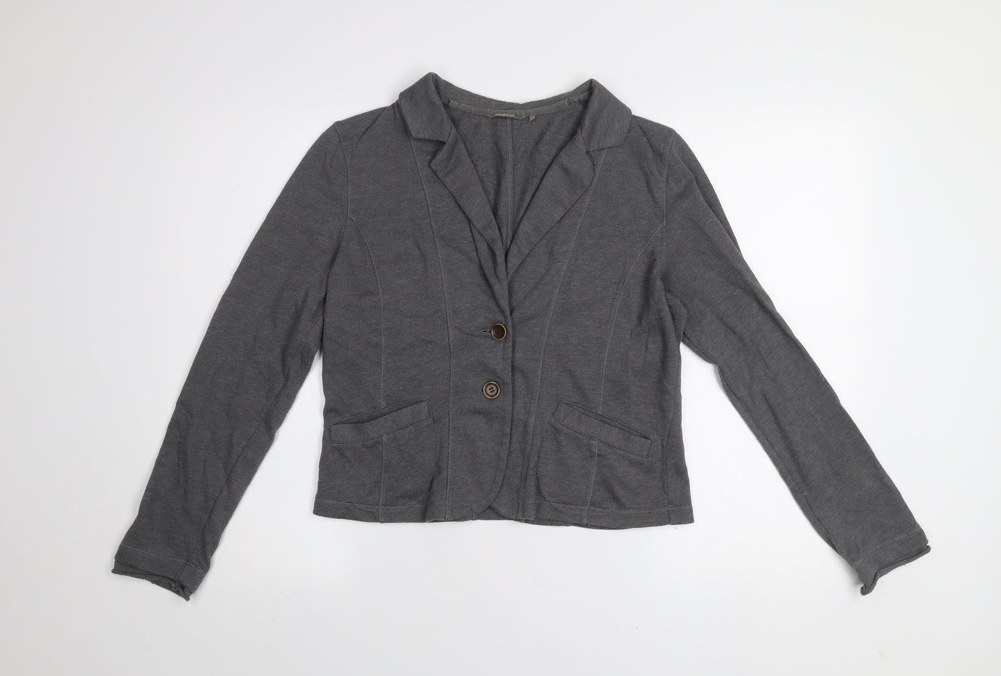 Sandwich Women Grey Cotton Blend Blazer Jacket Size M