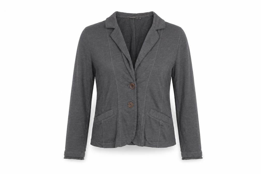 Front view of Sandwich Women Grey Cotton Blend Blazer Jacket, size M