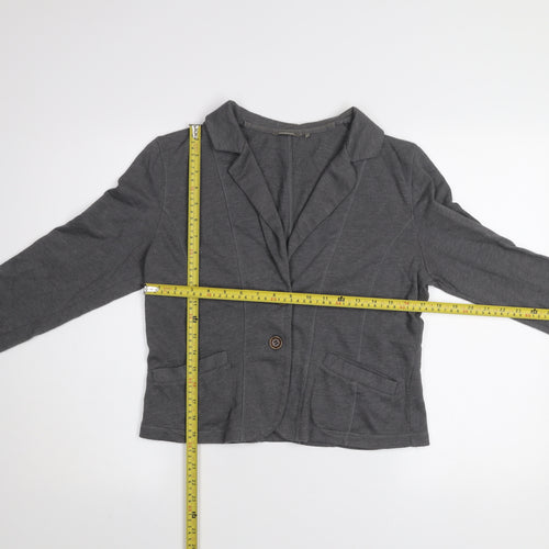 Sandwich Women Grey Cotton Blend Blazer Jacket Size M