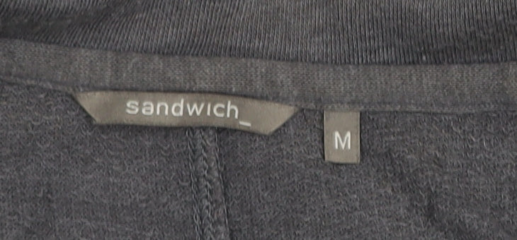 Sandwich Women Grey Cotton Blend Blazer Jacket Size M