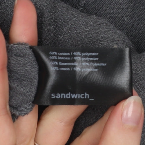 Sandwich Women Grey Cotton Blend Blazer Jacket Size M
