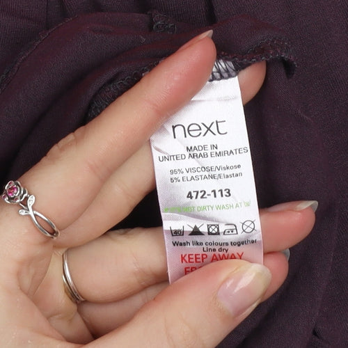 Next Women’s Red & Purple Jersey Colourblock Knee Length Dress Size 12