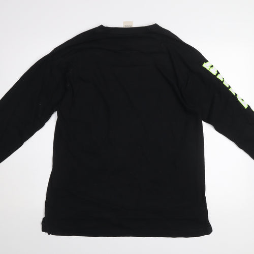 Victoria’s Secret PINK Women’s Black Long Sleeve Cotton Crew Neck T-Shirt M