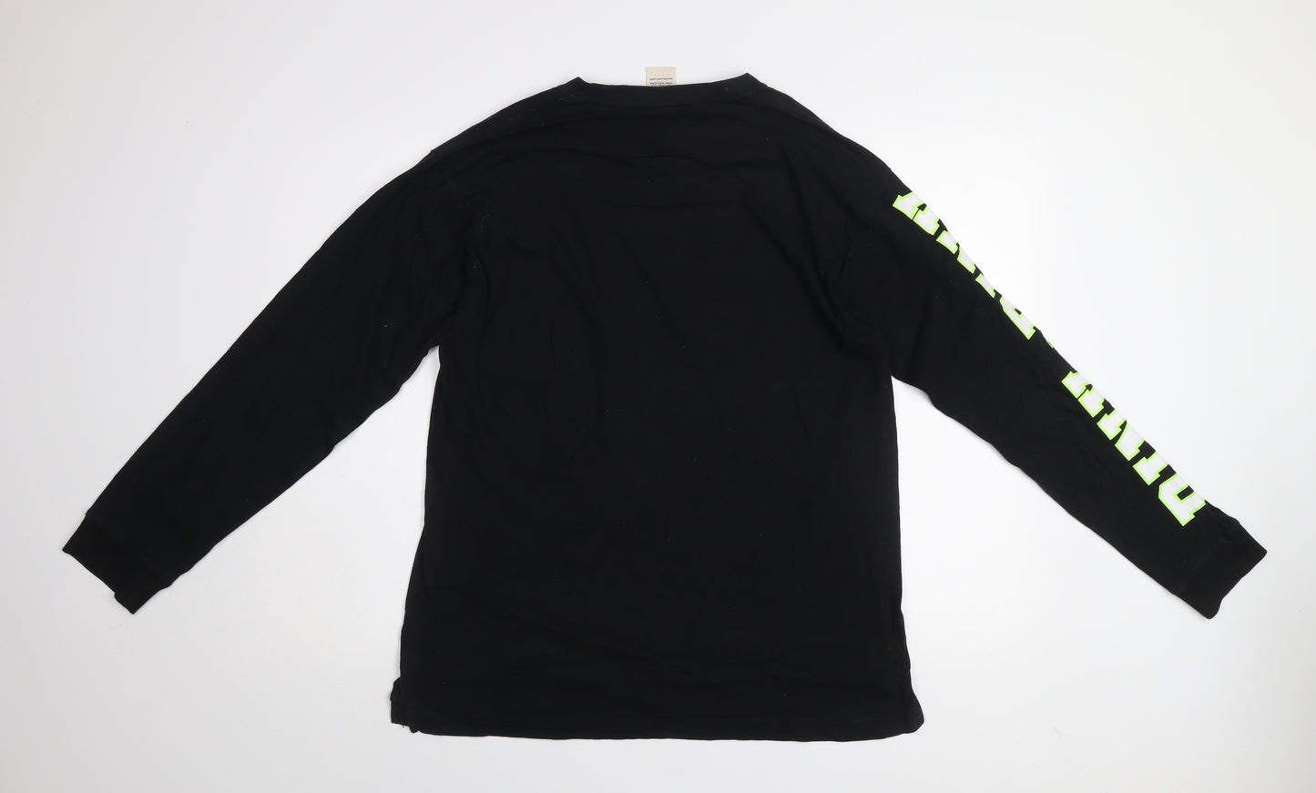 Victoria’s Secret PINK Women’s Black Long Sleeve Cotton Crew Neck T-Shirt M