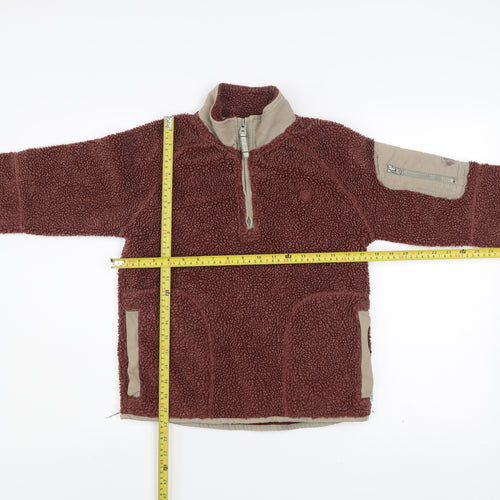 Fat Face Girls Burgundy 10-11 Years 1/2 Zip Fleece Sweatshirt