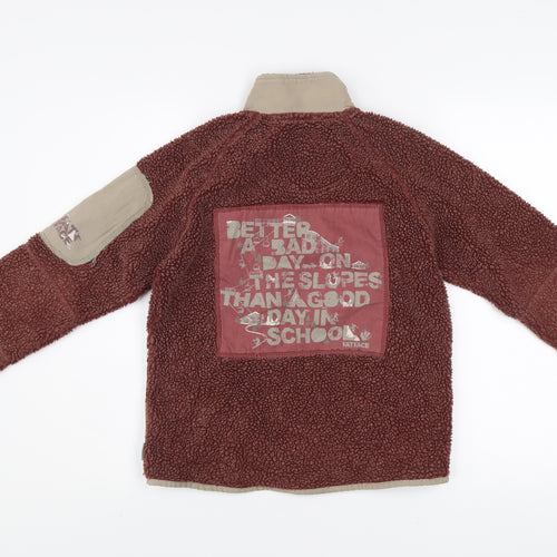 Fat Face Girls Burgundy 10-11 Years 1/2 Zip Fleece Sweatshirt