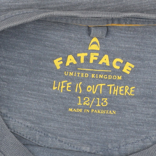 FatFace Boys Blue Cotton Crew Neck Basic T-Shirt 12-13 Years