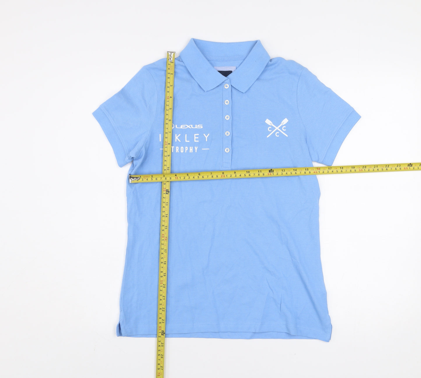 Crew Clothing Company Women’s Blue Cotton Polo Shirt Size 6