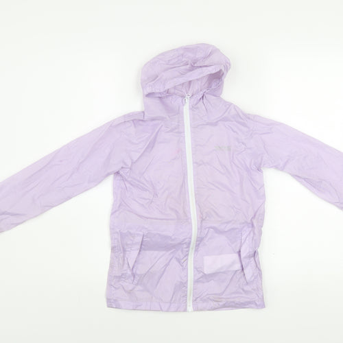 Regatta Girls Purple Waterproof Hooded Rain Coat Jacket 7-8 Years