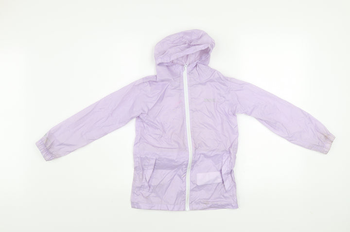 Regatta Girls Purple Waterproof Hooded Rain Coat Jacket 7-8 Years