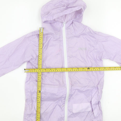 Regatta Girls Purple Waterproof Hooded Rain Coat Jacket 7-8 Years