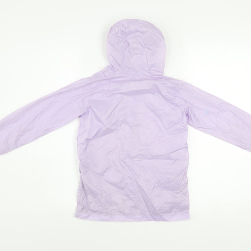 Regatta Girls Purple Waterproof Hooded Rain Coat Jacket 7-8 Years