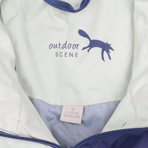 Outdoor Scene Womens Blue M 12-14 Water Resistant Puffer Jacket