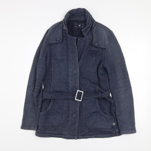 Polo Sylt Men's Blue Belted Cotton Blend Mid-Length Coat XL