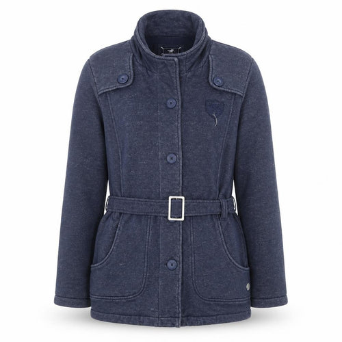 Polo Sylt Men's Blue Belted Cotton Blend Mid-Length Coat XL