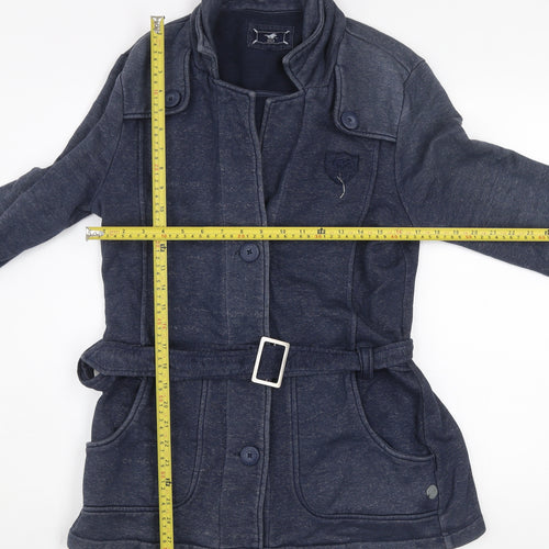 Polo Sylt Men's Blue Belted Cotton Blend Mid-Length Coat XL