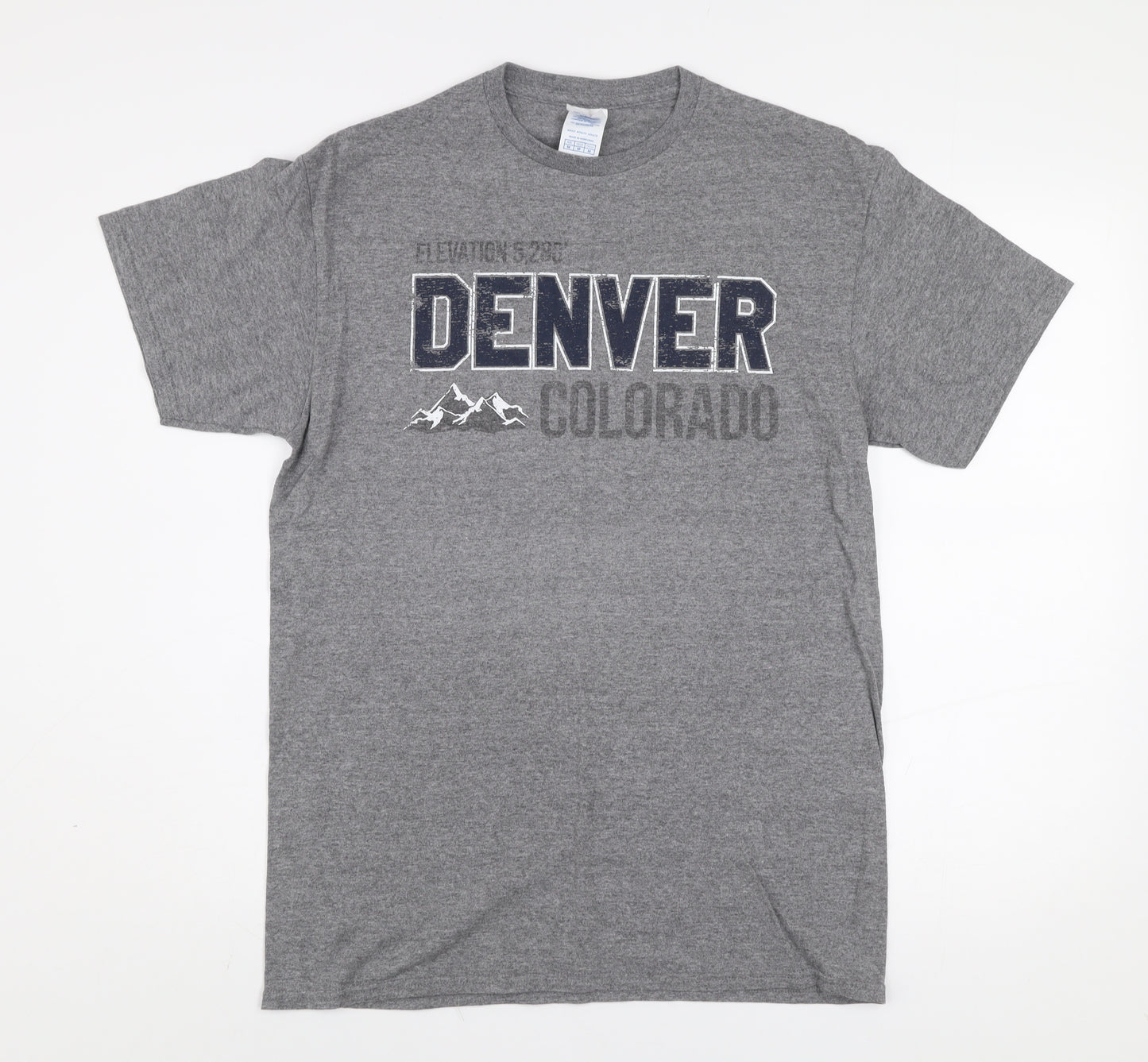 Delta Men’s Grey Denver Colorado Graphic Cotton Blend T-Shirt M