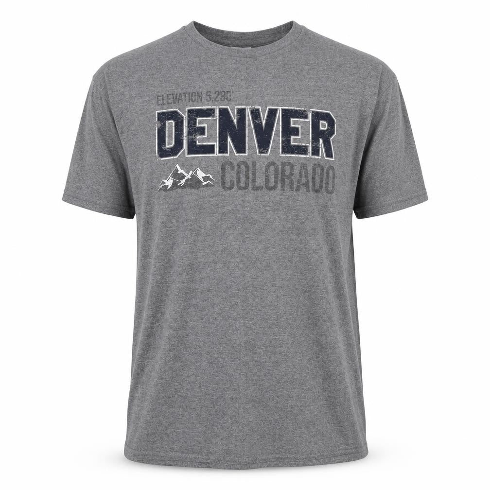 Delta Men’s Grey Denver Colorado Graphic Cotton Blend T-Shirt M