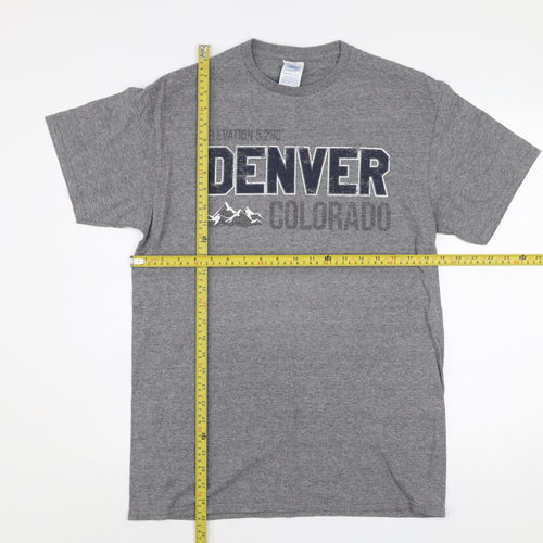 Delta Men’s Grey Denver Colorado Graphic Cotton Blend T-Shirt M