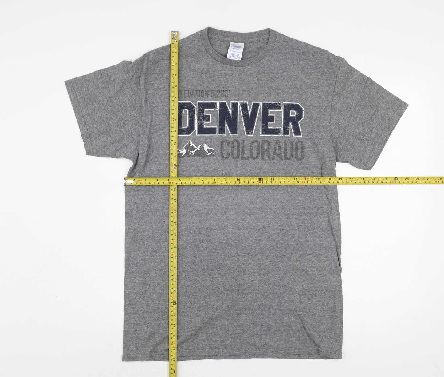 Delta Men’s Grey Denver Colorado Graphic Cotton Blend T-Shirt M
