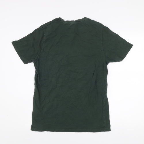 Jack & Jones Men’s Green Graphic Logo Crew Neck Cotton T-Shirt Size M