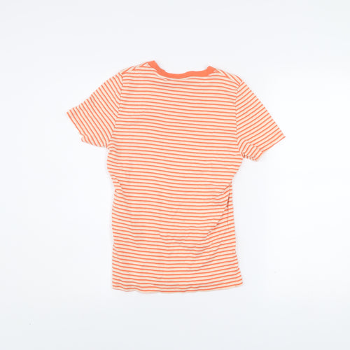 Levi's Women's Orange Striped Ringer Cotton T-Shirt Size S