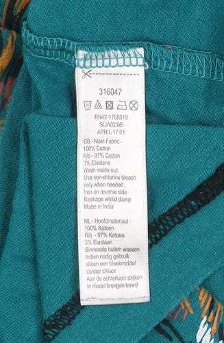 Monsoon Girls Green Long Sleeve Bear Print Cotton T-Shirt 5-6 Years