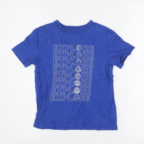 GAP Kids Boys Blue Explore Graphic Cotton T-Shirt Size 6-7 Years