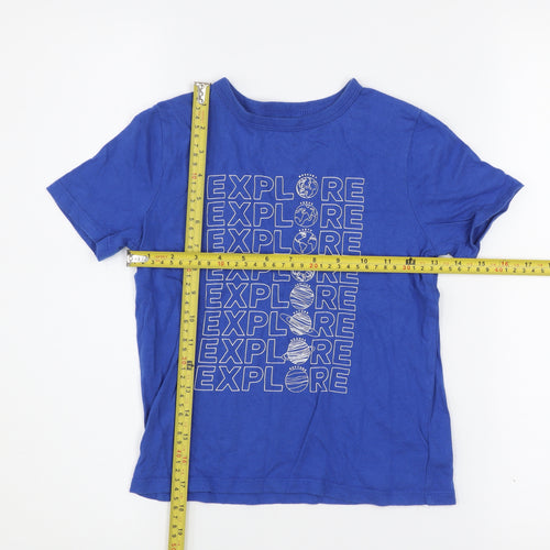 GAP Kids Boys Blue Explore Graphic Cotton T-Shirt Size 6-7 Years